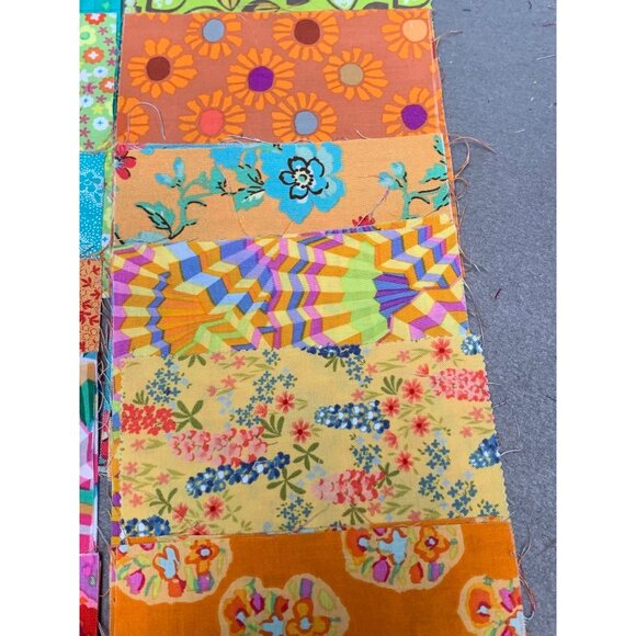 28 Precut Quilting Fabric Squares 5" Bright Patterns & Colors Cotton Patchwork - Picture 6 of 13